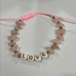 Pink Rose Quartz LOVE Bracelet
